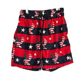 US Polo Association | Stars Stripes Boys Red White Navy Blue Swim Trunks